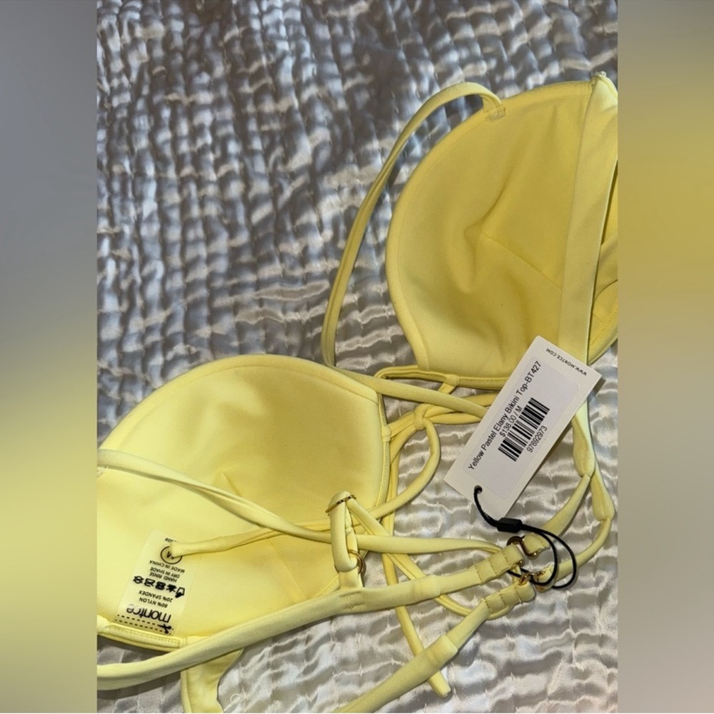 NWT Montce Elany Bikini Top Pastel Yellow Size M Sold Out - Picture 13 of 14